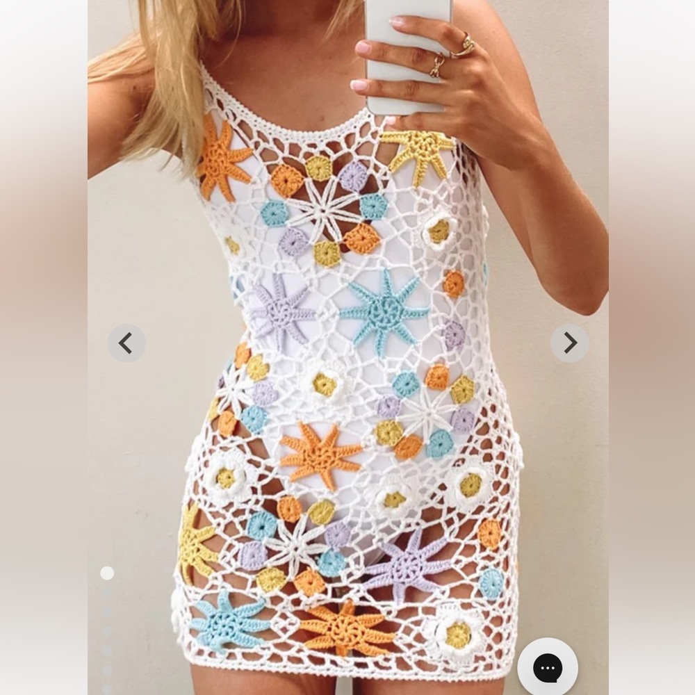 Beginning Boutique Garden Crochet Dress Rainbow